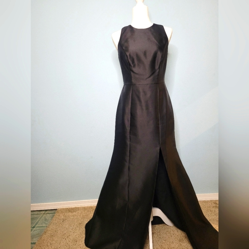 Alfred Sung Jewel Neck Open Back Gown